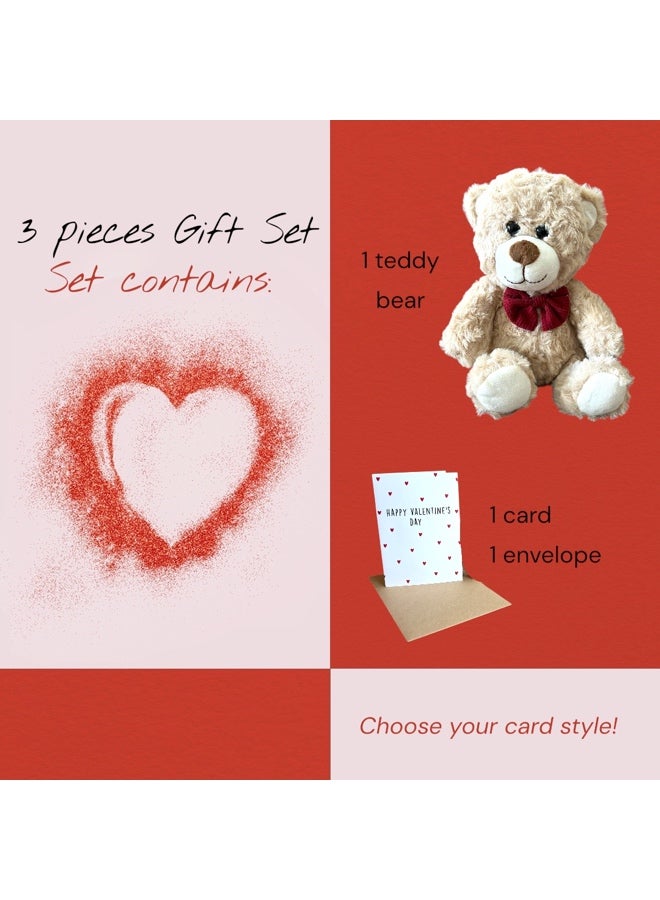 Plush Teddy Bear Gift Set, Valentine's Day Romantic Gift Idea for Anniversary, Birthday, Mother's Day, Best Friends, him her Women Men with Card Envelope, I Love You, Surprise Present for Special Celebration - Image 2